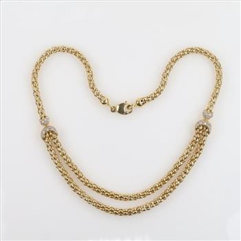 0.32ct TW 18kt Gold Panther Necklace Evaluated byCertified Gemologist-AGS/GIA