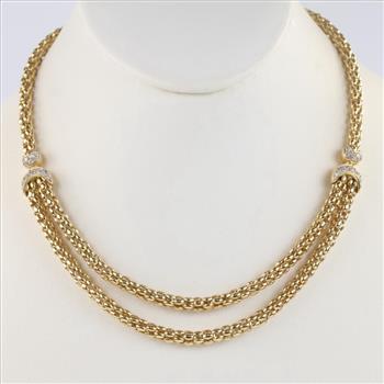 0.32ct TW 18kt Gold Panther Necklace Evaluated byCertified Gemologist-AGS/GIA