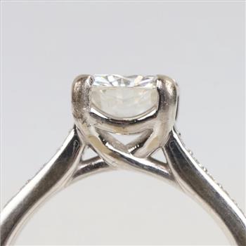 0.32ctTW Diamond Moissanite 18kt White Gold Ring-Evaluated By Our Certified Gemologist-AGS/GIA