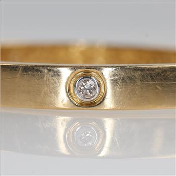 0.36ct TW Diamond 14kt Gold Bangle Bracelet-Evaluated By Our Certified Gemologist-AGS/GIA