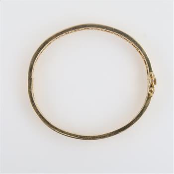 0.36ct TW Diamond 14kt Gold Bangle Bracelet-Evaluated By Our Certified Gemologist-AGS/GIA