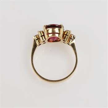 0.36ct TW Diamond 18kt Gold Tourmaline Stone Ring -Evaluated By Our Certified Gemologist-AGS/GIA