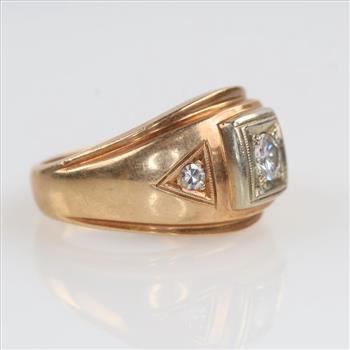 0.37ct TW Diamond 10kt Two Tone Gold Signet Ring