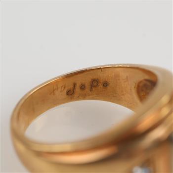 0.37ct TW Diamond 10kt Two Tone Gold Signet Ring