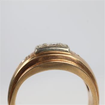 0.37ct TW Diamond 10kt Two Tone Gold Signet Ring