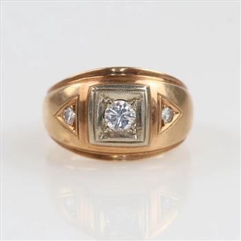 0.37ct TW Diamond 10kt Two Tone Gold Signet Ring