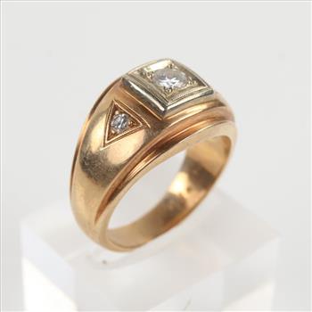 0.37ct TW Diamond 10kt Two Tone Gold Signet Ring