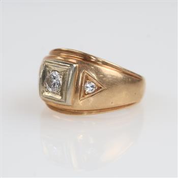 0.37ct TW Diamond 10kt Two Tone Gold Signet Ring