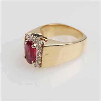 0.42ct TW Diamond 14kt Gold Ruby Ring