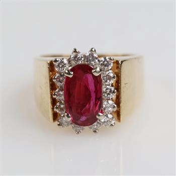 0.42ct TW Diamond 14kt Gold Ruby Ring
