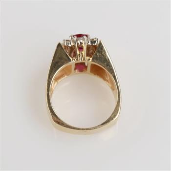 0.42ct TW Diamond 14kt Gold Ruby Ring