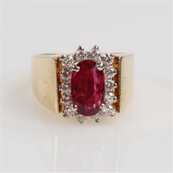 0.42ct TW Diamond 14kt Gold Ruby Ring