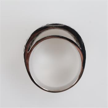 0.59ct TW Diamond Ruby 18kt White Gold Tapered Ring-Evaluated By Our Certified Gemologist-AGS/GIA