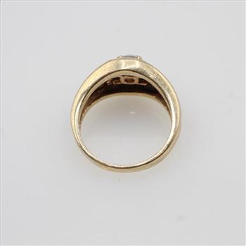 0.60ct TW Diamond 14kt Gold Signet Ring-Evaluated By Our Certified Gemologist-AGS/GIA