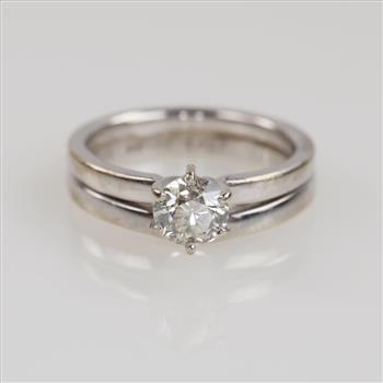 0.60ct TW Diamond 14kt White Gold Bridal Set -Evaluated By Our Certified Gemologist-AGS/GIA