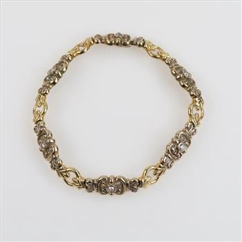 0.60ctTW Diamond 14kt Gold Clear Stone Bracelet-Evaluated By Our Certified Gemologist - AGS / GIA
