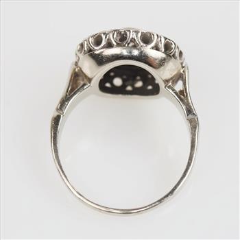 0.63cts TW Diamond 10kt Gold Double Halo Ring - Evaluated By Our Certified Gemologist-AGS/GIA