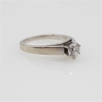0.71ct TW Diamond 10kt White Gold Engagement Ring-Evaluated By Our Certified Gemologist-AGS/GIA