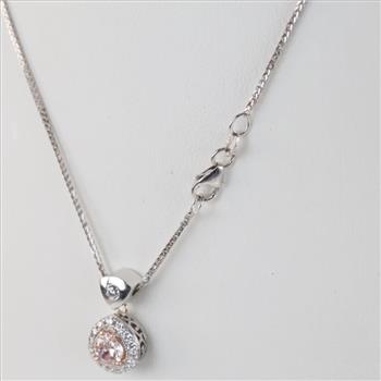 0.71ct TW Diamond 14kt Gold Two-tone Pendant Necklace-Evaluated By Our Certified Gemologist-AGS/GIA