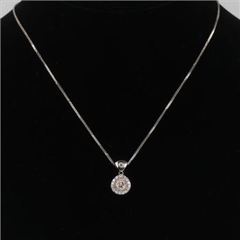 0.71ct TW Diamond 14kt Gold Two-tone Pendant Necklace-Evaluated By Our Certified Gemologist-AGS/GIA