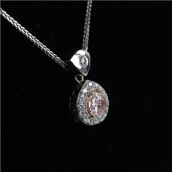 0.71ct TW Diamond 14kt Gold Two-tone Pendant Necklace-Evaluated By Our Certified Gemologist-AGS/GIA