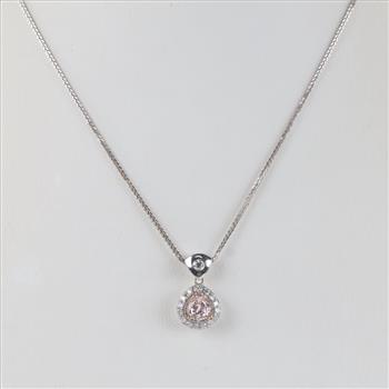 0.71ct TW Diamond 14kt Gold Two-tone Pendant Necklace-Evaluated By Our Certified Gemologist-AGS/GIA