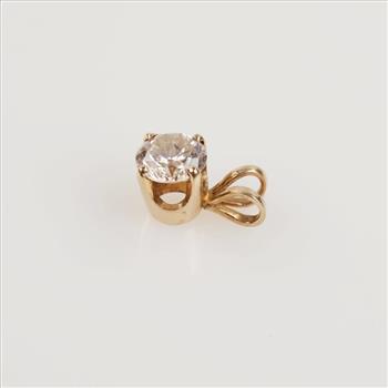 0.75cts TW Diamond 14kt Gold Floating Pendant - Evaluated By Our Certified Gemologist-AGS/GIA