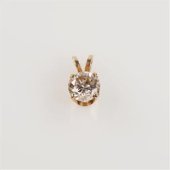 0.75cts TW Diamond 14kt Gold Floating Pendant - Evaluated By Our Certified Gemologist-AGS/GIA