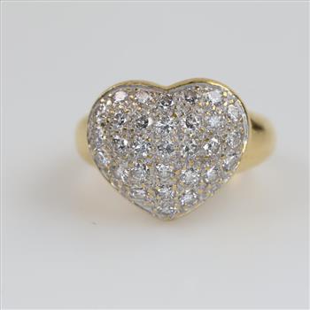 0.77cts TW Diamond 18kt Gold Heart Ring