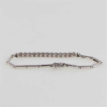 0.78ct TW Diamond 14kt White Gold Bracelet-Evaluated By Our Certified Gemologist-AGS/GIA