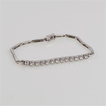 0.78ct TW Diamond 14kt White Gold Bracelet-Evaluated By Our Certified Gemologist-AGS/GIA