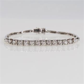 0.78ct TW Diamond 14kt White Gold Bracelet-Evaluated By Our Certified Gemologist-AGS/GIA