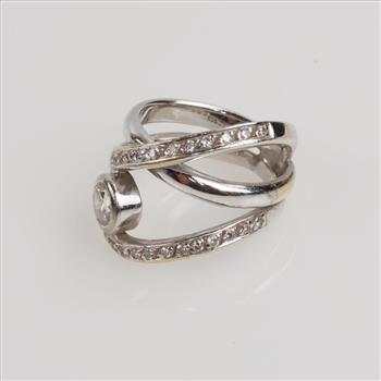 0.78ct TW Diamond 14kt White Gold Shank Woven Ring-Evaluated By Our Certified Gemologist-AGS/GIA