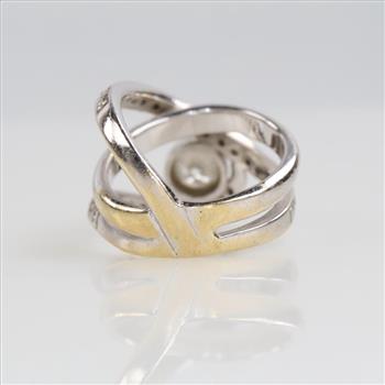0.78ct TW Diamond 14kt White Gold Shank Woven Ring-Evaluated By Our Certified Gemologist-AGS/GIA
