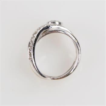 0.78ct TW Diamond 14kt White Gold Shank Woven Ring-Evaluated By Our Certified Gemologist-AGS/GIA