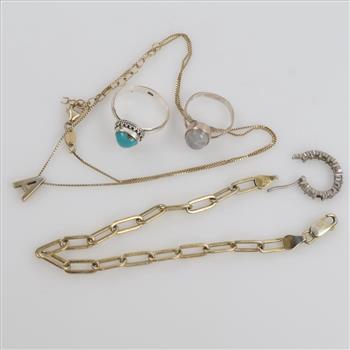 0.800 - 0.900 Silver Jewelry, 6 Pieces