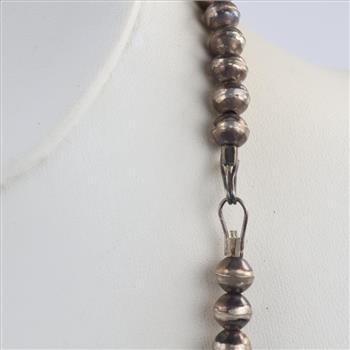 0.800 - 0.900 Silver Squash Blossom Turquoise Necklace