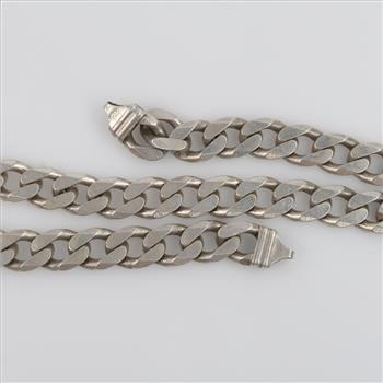 0.800 Silver Curb Chain Necklace