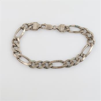 0.800 Silver Figaro Link Bracelet