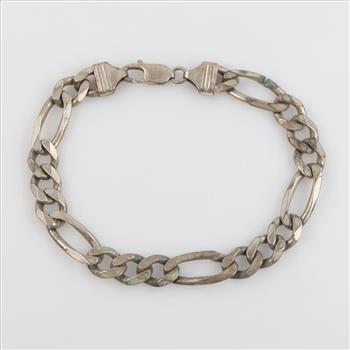 0.800 Silver Figaro Link Bracelet