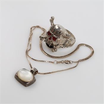 0.800 Silver Jewelry, 3 Pieces
