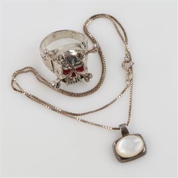 0.800 Silver Jewelry, 3 Pieces