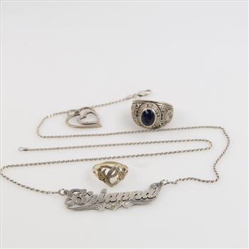 0.800 Silver Jewelry, 4 Pieces