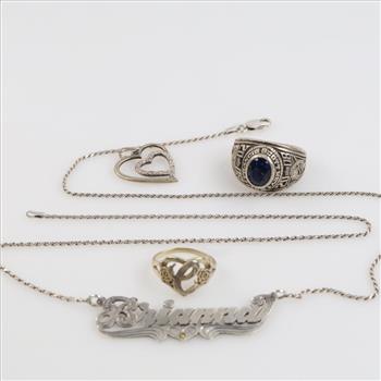 0.800 Silver Jewelry, 4 Pieces