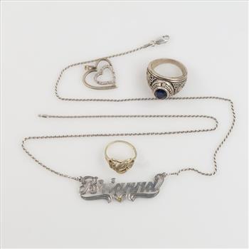 0.800 Silver Jewelry, 4 Pieces