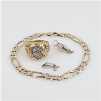 0.800 Silver Jewelry, 4 Pieces
