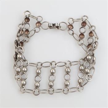 0.800 Silver Partially Hollow Bracelet