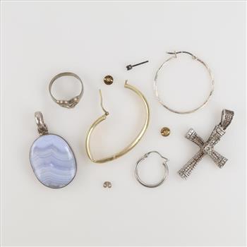 0.800-0.900 Silver Jewelry, 10 Pieces