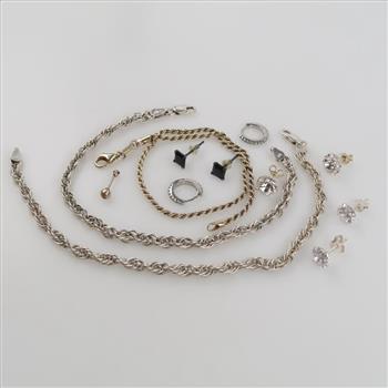 0.800-0.900 Silver Jewelry, 12 Pieces