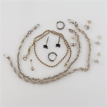 0.800-0.900 Silver Jewelry, 12 Pieces